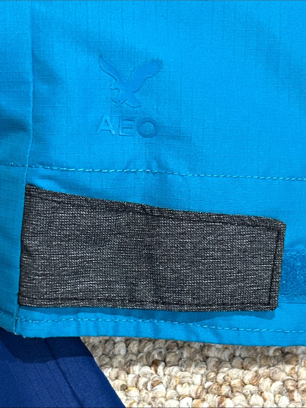 American Eagle Outfitters Colorblock Hooded Windbreaker Blue/Orange/Turquoise Sm - Picture 4 of 11